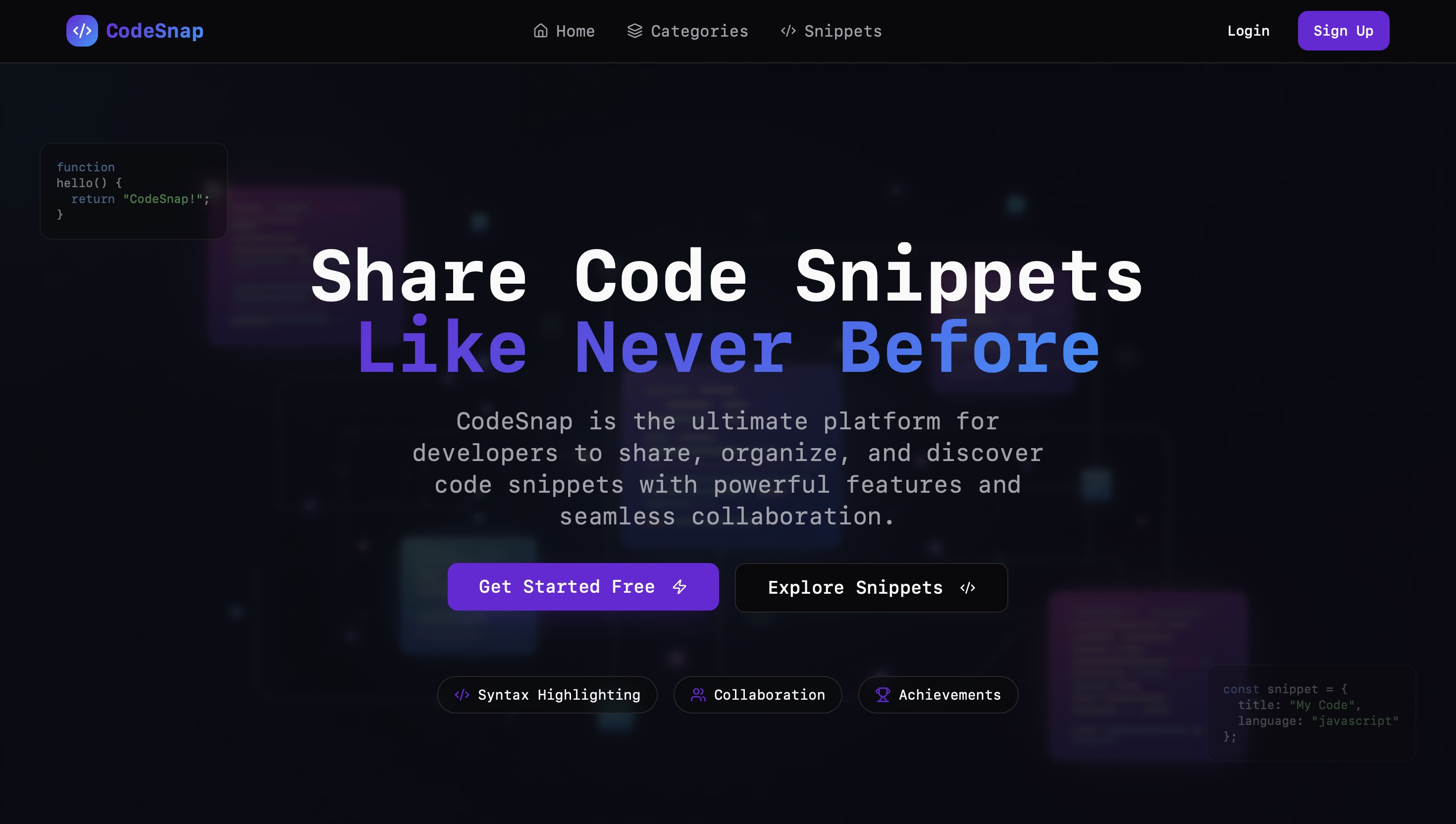 CodeSnaps — Share Code with One Word